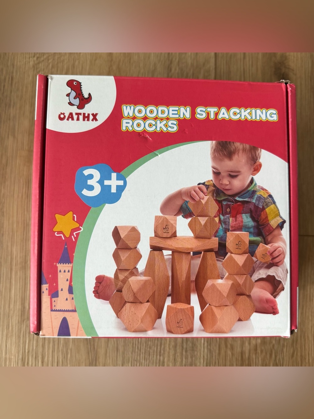 Monasorie Wooden Stacking Rocks - Natural Wood Stacking Toy